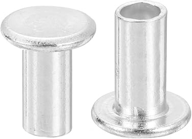 QUARKZMAN 50Pcs Rivets Semi-Tubulaires, 6mm x 12mm Rivet Tubulaire Semi-Tubulaire à Tête Plate en Aluminium pour Réparation Industrielle et Domestique, Argenté