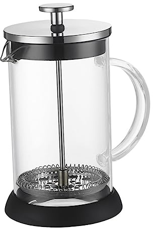 Garneck Cafetera De Acero Inoxidable 350 Ml Filtro De Café Multifunción Resistente Al Calor Tetera Para Infusión Uso Doméstico y Bebidas Calientes Colador Integrado Negra
