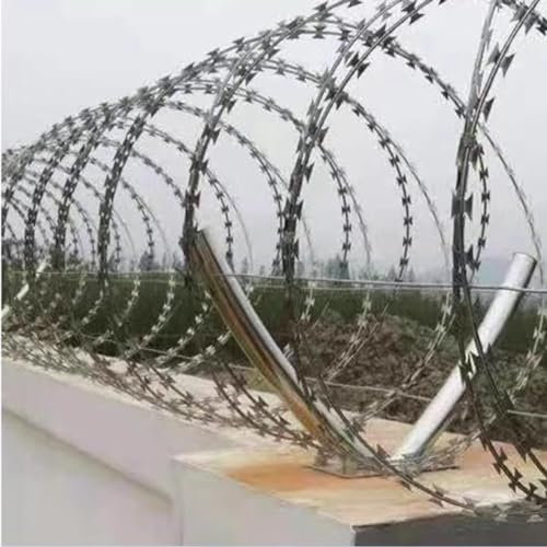YSXXIAN par de alambres de púas con Soporte en V, Soporte de extensión de Alambre de púas, Soporte de Alambre de Cerca de jardín con Jaula antivuelco Duradero