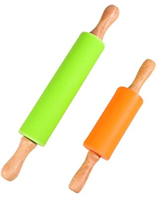 PHENOFICE 2 Pz Bastoncini Per La Cottura Al Forno Mini Teglie Per La Cottura Friggitrice Roti Macchina Fabbricazione Gadget Giocare Accessori Kit Mattarello Perno Pasta Di Legno