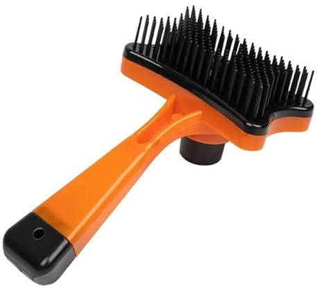djgkENVQ Haustier-Bürste, Haustierbürste Kunststoff-Schubbürste for Katzen und Hunde Haustierpfleger Badebürste Haarentfernungsbürste Haustierbürsten(Orange)