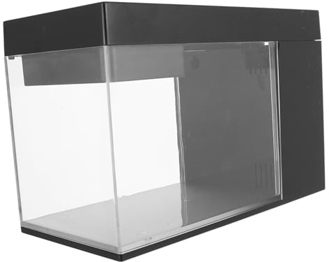 LIOOBO Mini Selbstzirkulierendes Aquarium Für Betta-Fische Transparentes Desktop Fischbecken Als Tischdekoration Für Kleine Pflanzen Kompakte
