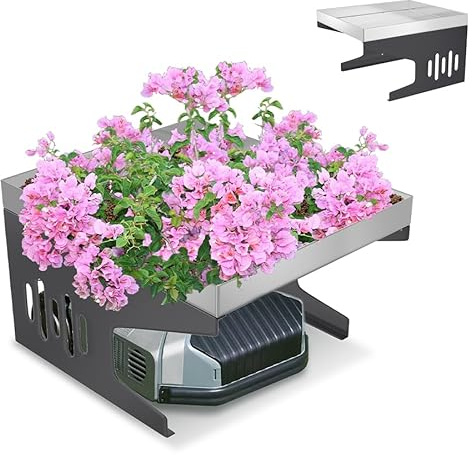 Aufun Garaje de acero para robot cortacésped 70 x 60 x 43 cm, techo para cortacésped, carport, cubierta para robot cortacésped, protección contra el sol y la lluvia, inoxidable, resistente a la