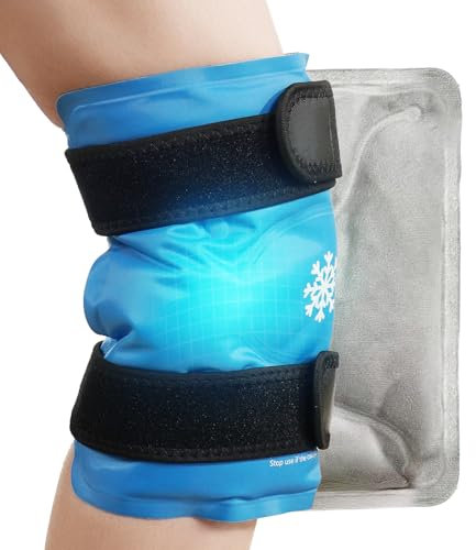 Koonie Gel Ice Pack Wrap, Flexible Knee Cold Pack Reusable Gel Ice Wrap, Hot & Cold Ice Pack Therapy for Leg Injuries, Swelling, Knee Replacement Surgery, Arthritis, Meniscus Tear, Sports Injuries