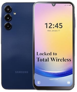 Samsung Total Wireless Galaxy A25 5G, 128GB, Black-Prepaid Smartphone (Locked to Total Wireless) - 6.5 Super AMOLED 120Hz Display, 50MP Triple Camera with OIS, 5,000mAh Battery, Android 15