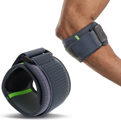 Rierousy Tutore Epicondilite Gomito, Supporto Gomito per Tennista, Gomitiera per epicondilite per Tennisti, Golfisti, Uomini e Donne gomitiere palestra