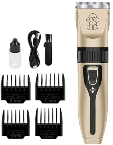 Fenayuu Tondeuse Pour Poils D'animaux, Tondeuses pour Chiens Rechargeables par USB pour Toilettage, Tondeuse Sans Fil Ergonomique Pour Chiots Chats Toutes Tailles