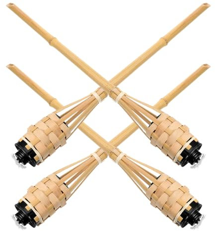 DIYEAH 4 pezzi Torce da Giardino Lampade Artigianali Resistenti Al Vento per Matrimonio e Estive Decorazione Perfetta per All Aperto e Celebrazioni