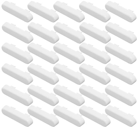 30 Stück Entwässerungsabdeckungen, weiße PVC-Fensterabdeckkappen für UPVC-Fensterbankentlüftungen, Ersatz-Ablaufabdeckungen zur Feuchtigkeitskontrolle am Fensterrahmen (weiß)