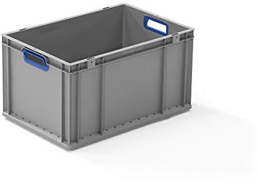 Allit 456775 EuroBox 632 600 x 400 x 320 mm offene Griffe in grau/blau