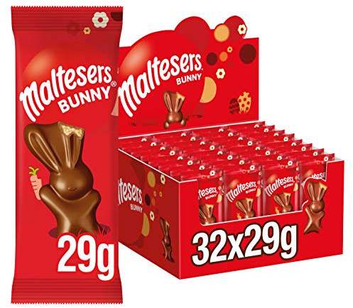 Maltesers Chocolate Easter Bunnies Bulk Box, Milk Chocolate, Honeycomb & Malt Filling, 32 x 29g, Perfect Easter Treat, gifts, snacks