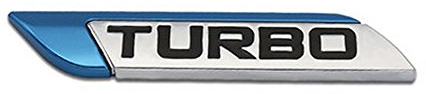 DSYCAR 3D Metal Turbo Etiqueta Engomada del Coche Turbo Logo Emblema Insignia Calcomanías de Pegatinas Car Styling (Azul)