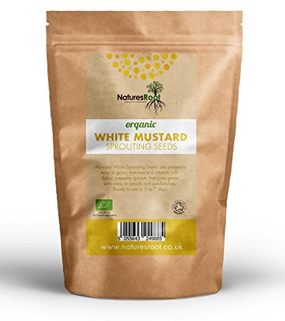 Natures Root Organic Mustard (Yellow) Seeds 250g - Seeds for Sprouting | Microgreen Sprouts | Garden Planting | Vegetable Gardening
