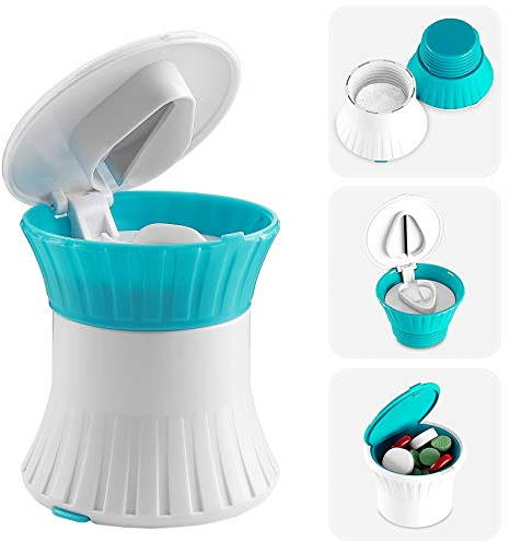 Pill Cutter Splitter Tablettenteiler Pillenschneider 3 in 1 Multifunktionale Runde Tablettenschneider Pillenteiler Medikamententeiler Medizin Pille Tablet Slicer Grinder Divider