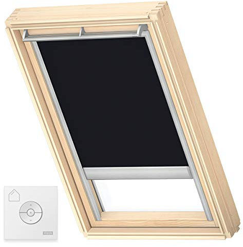 VELUX Original Solar-Verdunkelungsrollo für SK08, Schwarz, mit Grauer Führungsschiene