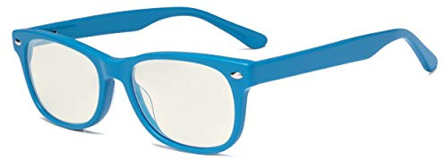 Eyekepper Computer Gaming Glasses for Kids - Blue Light Filter UV420 Rays Protection - Boys Girls Anti Glare Digital Glasses for Reading Screen - Blue