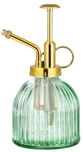 Yardwe Vintage-gießkanne Aus Glas Mit Druckpumpe Handgießkanne Im Kürbisstil Pflanzensprüher Für Zuhause Und Garten Mit Fingerring Für Einfachen Gebrauch
