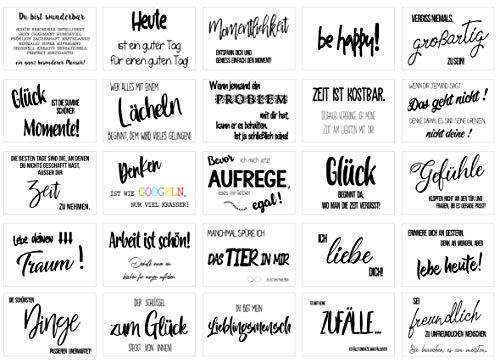 Edition Seidel Set 25 Postkarten Leben & Momente mit Sprüchen - Karten mit Spruch - Geschenk - Dekoidee, Liebe, Freundschaft, Motivation, Geburtstagskarten Bild lustig Postkarte Karte (20553)