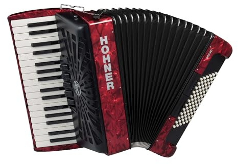 Hohner Bravo III 72 Chromatic Piano Key Accordion (Pearl Red)