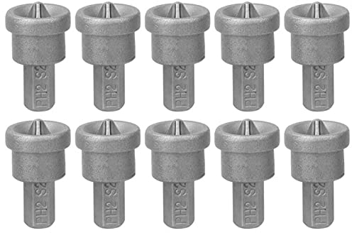 Miskall 10Pcs Drywall Screw Bits, Setter Dimpler PH2 Magnetic Bit Holder for Plasterboard Screw Depth Stop Limit