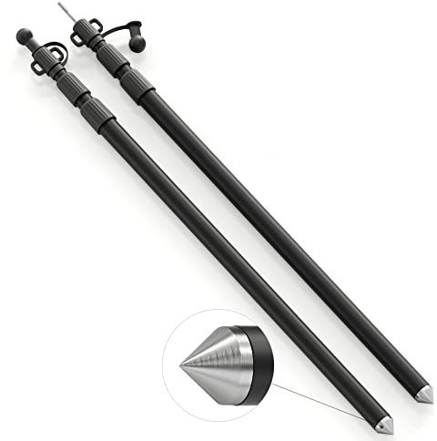 WILDROAD Tarp Poles Tent Poles Canopy Poles 7.7 ft, Telescoping Aluminum Poles with Non-Slip Aluminum Cone Bottom, Portable and Lightweight Camping Gear for Camping and Awnings, Set of 2