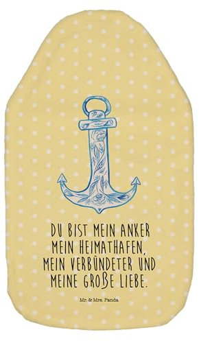 Mr. & Mrs. Panda Wärmflasche Anker Blau - Geschenk, Wärmflaschenbezug, Kleine Wärmflasche, Tiere, Gute Laune, Tiermotive, Wärmekissen, Körnerkissen,