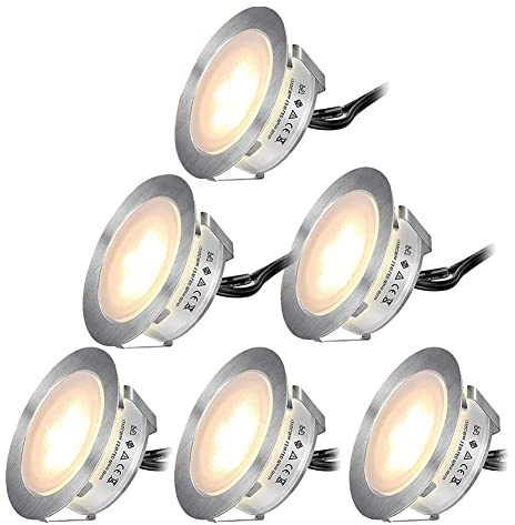 Sits High Temperature Sauna Explosion-Proof Lamps 6Pack LED Decking Lights IP67 Waterproof Plinth Lights Decorative Recessed Deck Light for Sauna Steam Room