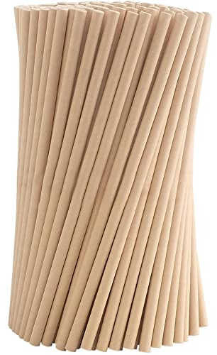 Cannucce di Carta, Cannuccia Senza Tinte, 100Pcs Cannucce usa e Getta Naturali, Cannucce Carta Biodegradabili, Cannucce in Carta Marrone, per Cocktails, Bibite Fredde e Calde Eco Friendly