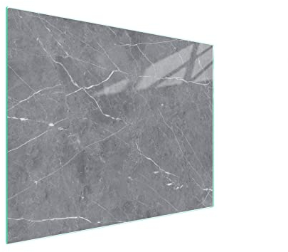 DarHaus Planche à découper en verre Ceranfeld 1 pièce 52 x 40 cm, plaque de découpe en verre, protection anti-éclaboussures, plaque en verre universelle, cuisine, Marbre Gris