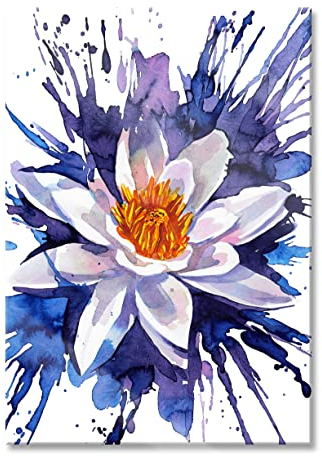 Pixxprint Glasbild, Wandbild aus Echtglas, Gemälde einer Seerose Kunst, 40x60 cm, inkl. Aufhängung und Abstandshalter