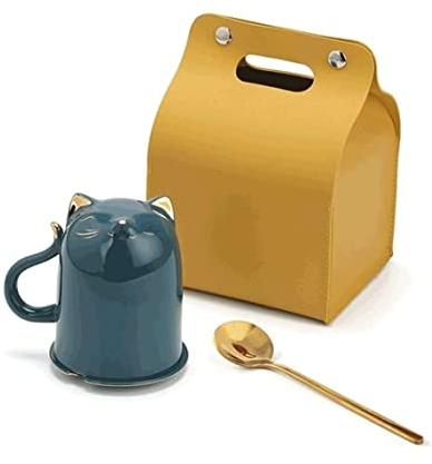 Tazzine Caffè Tazza da Caffè Tazza di Tè Tazza Da Caffè Creativa Con Tazza Da Caffè In Ceramica Set Con Cucchiaio E Coperchio Confezione Regalo Con Tazza Carina Multifunzionale Tazzine di Caffe Tazze