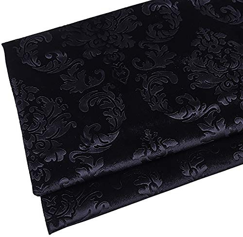 Samtstoff,Verdicken,weich Und Elegant,Möbelstoff, Polsterstoff Möbel Sitzbezug Stoff,145 Cm Breit Meterware Verkauft(Color:schwarz)