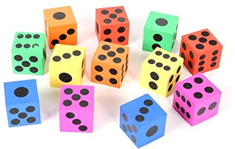 TOYANDONA 12 Piezas Dados De Espuma Eva para Niños Dados Grandes De 1.45 Pulgadas Suaves para Juegos De Mesa Aula Exterior Y Viajes