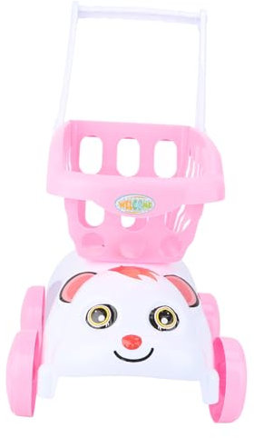 TOYANDONA Chariot de Simulation pour Enfants Panier de Jouets Mini Chariot d'épicerie transpalette Manuel Panier d'achat pour Enfants Chariot Semblant de Fille Miniature Faire Semblant