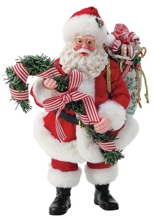 Department 56 Possible Dreams Christmas Traditions Santa Tied Up with a Bow Figurine, 10.5 Inch, Multicolor