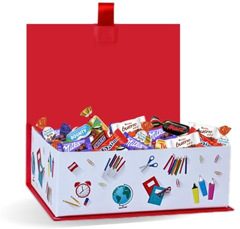 KINDER, MILKA, CÉLÉBRATIONS - Coffret de 50 Chocolats - Cadeau Merci | Dites Merci pour cette Année à une Maitressse, un Collègue, une Nounou, une Atsem
