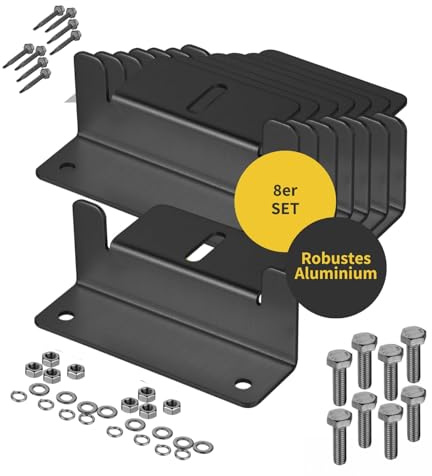 Avoltik Solarpanel Halterung 8 Stück in schwarz 100mm I hochwertige Z-Winkel Halterungen aus robustem Aluminium I PV Modul Halterung ink Schrauben & Muttern I witterungsbeständige Solarmodul Halterung