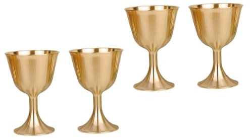 Amosfun 2 Set Di Calici in Ottone Di Calici Da Vino Calici Da Bere Bicchieri Da Tavola Per Decorazioni 2 Pezzi*2