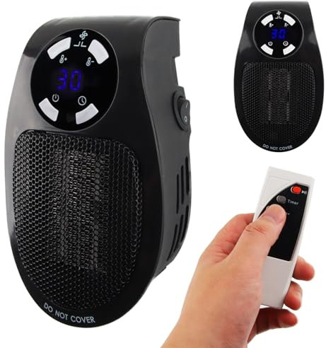 Calentador de Enchufe, Darryy 500W 380G, Mini Calentador de Enchufe, Calentador Electrico de Enchufe, Calentador de Enchufe de Cerámica, Ahorro Energía, Calentamiento Rápida, Baño, Habitaciones