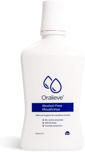 Oralieve Alcohol-Free Mouthrinse (1 x 500ml), Mouthwash with Fluoride for Dry or Sensitive Mouths. Mild Mouth Wash - Genuine Oralieve Dry Mouth Mouthwash