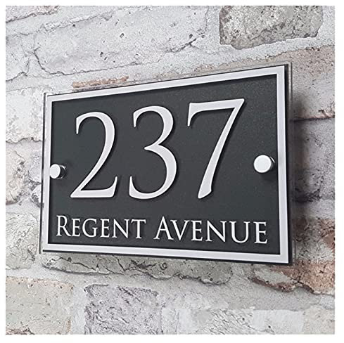 GBZIJIE Hausnummernschild,Hausnummer Benutzerdefinierte Acryl Hausnummer Türnummer Hausschild Wohnung Straße Adresse Effect Glas Vinyl Aufkleber