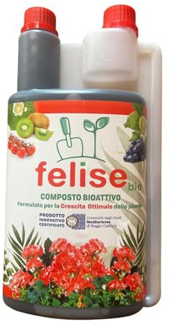 concime liquido fertilizante felise BIO per piante ortaggi frutta verdure e fiori 1L, per una crescita di piante sane e rigogliose, ortggio- piante da balcone- fiori - agricoltura