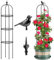 Enrejado de jardín de torre, enrejado de obelisco de jardín de metal inoxidable para plantas trepadoras en interiores y exteriores, soporte de plantas para plantas en maceta, vid trepadora, verduras