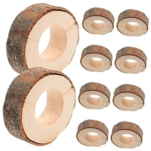 10 Stück Runde Holzserviettenringe Natürliche Unbehandelte Holzanhänger Für Partydeko Diy Bastelarbeiten