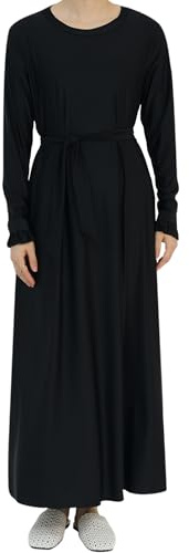 Modest Muslim Swimsuits for Women Long Sleeve Burkini 2-Piece Set Full Coverage Islamic Swimwear Conservative Bathing Suit Black