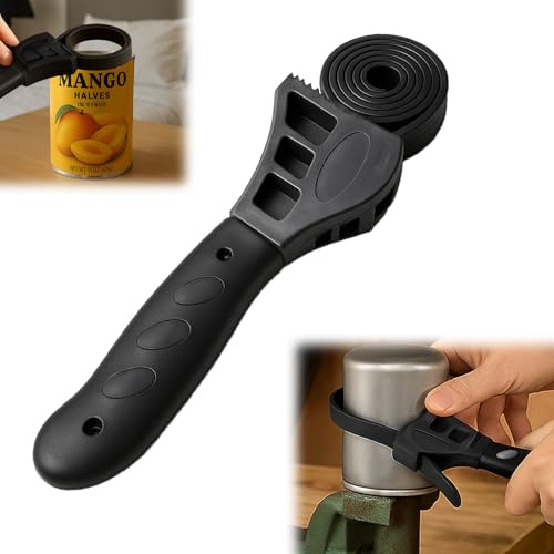 Strap Wrench, Jar Openers for Weak Arthritis Hands, 500mm Adjustable Spanner Jar Opener Ratchet Set, Universal Lid Opener for Jars and Bottles, for Tighten and Loosen Mechanic Tools