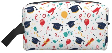 Graduation Cap Balloon Print Toiletry Bag for Men Women, Travel Toiletries Bags Cosmetic Bag, Hanging Toiletry Shaving Bags for Travel Accessories