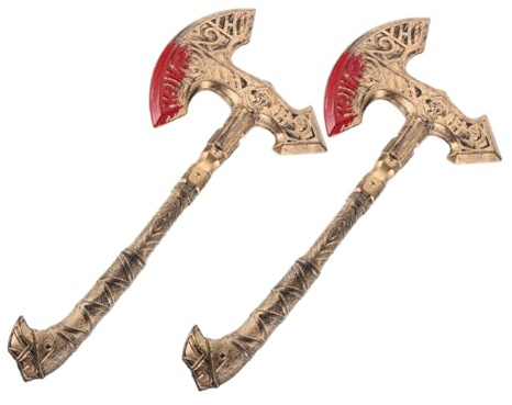 Didiseaon 2 Pezzi Asce in Plastica Leggere per Costume Viking e Cavaliere Accessori Versatili per Halloween e Feste Medievale