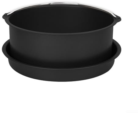 Niceminiwall Accessori per friggitrice ad aria, barile per torta e teglia per pizza con manici, teglia rotonda per torte, 15,2/17,8/20,3/9 pollici, accessori generici per friggitrice ad aria, teglia