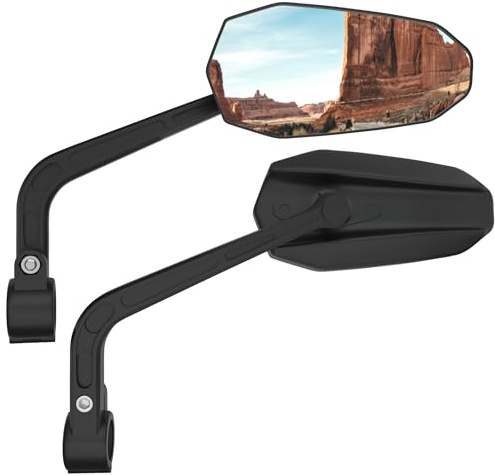 2 Pack Handlebar Bike Mirrors, 360° Adjustable Safety Bicycle Rear View Mirrors, Scratch Resistant Glass Lens, eBike Mirrors for Bike